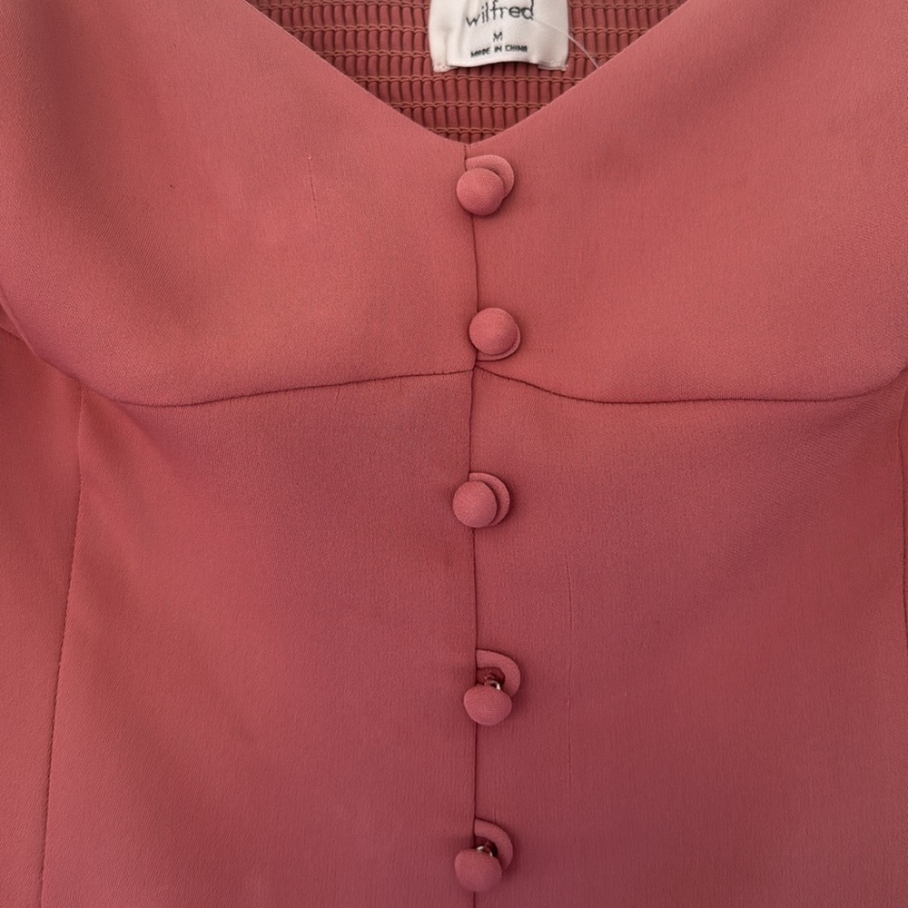 NWOT ARITZIA WILFRED Tulum top size M orange brown coral longsleeve - Picture 4 of 10